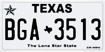 TX license plate BGA3513