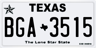 TX license plate BGA3515