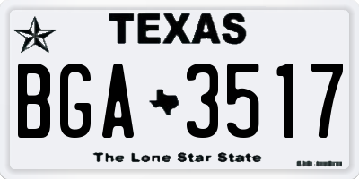 TX license plate BGA3517