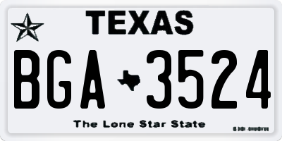 TX license plate BGA3524