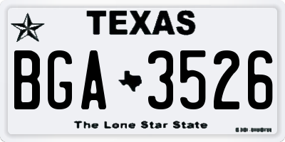TX license plate BGA3526