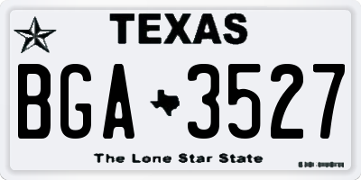 TX license plate BGA3527