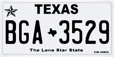 TX license plate BGA3529