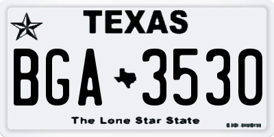 TX license plate BGA3530