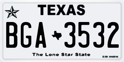 TX license plate BGA3532