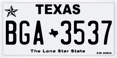TX license plate BGA3537