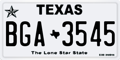 TX license plate BGA3545