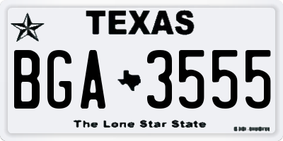 TX license plate BGA3555