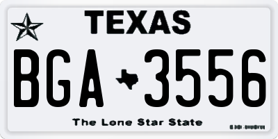 TX license plate BGA3556
