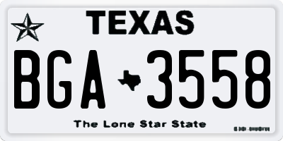 TX license plate BGA3558