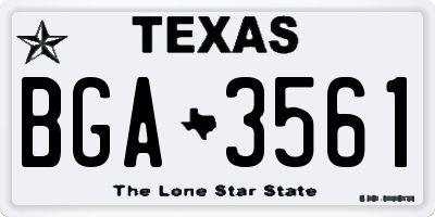TX license plate BGA3561