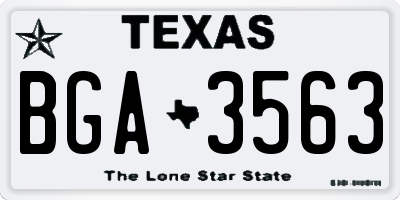 TX license plate BGA3563