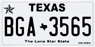 TX license plate BGA3565
