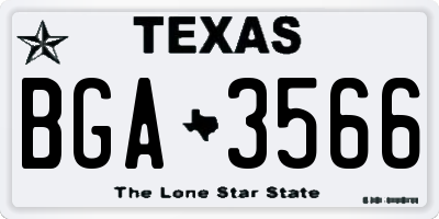 TX license plate BGA3566