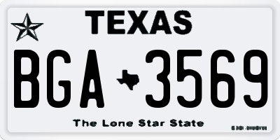 TX license plate BGA3569