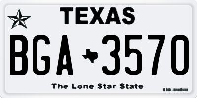 TX license plate BGA3570