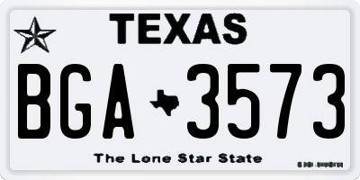 TX license plate BGA3573