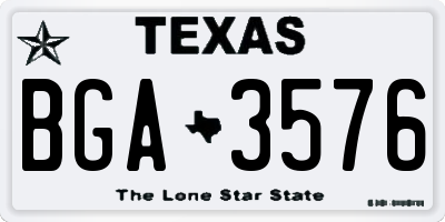 TX license plate BGA3576