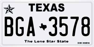 TX license plate BGA3578