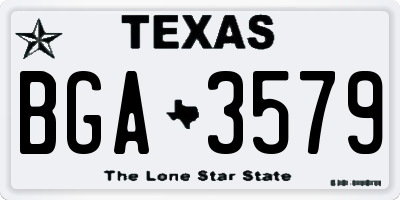 TX license plate BGA3579