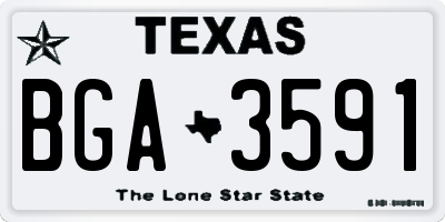 TX license plate BGA3591