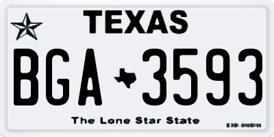 TX license plate BGA3593