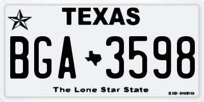 TX license plate BGA3598