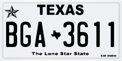 TX license plate BGA3611