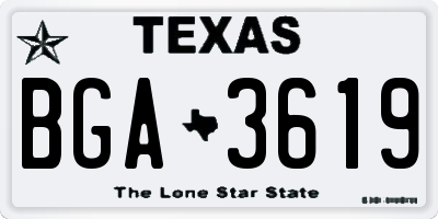 TX license plate BGA3619