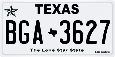 TX license plate BGA3627