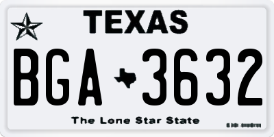TX license plate BGA3632