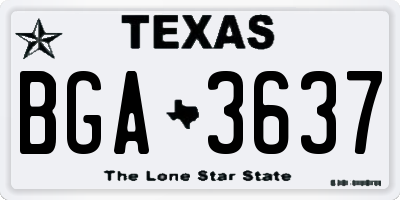TX license plate BGA3637