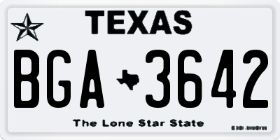 TX license plate BGA3642