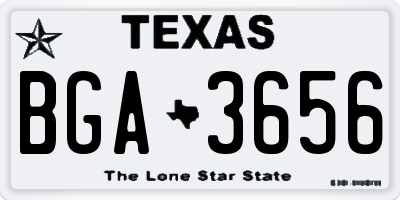 TX license plate BGA3656
