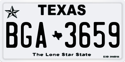 TX license plate BGA3659
