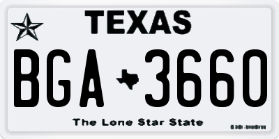 TX license plate BGA3660