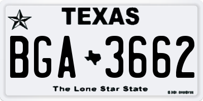 TX license plate BGA3662