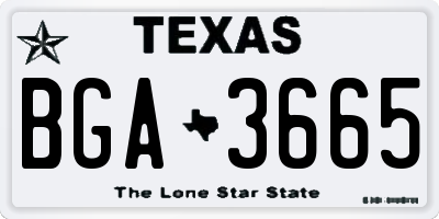 TX license plate BGA3665