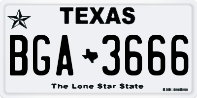 TX license plate BGA3666