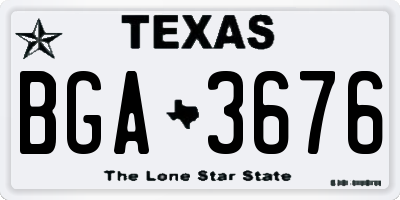 TX license plate BGA3676