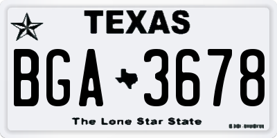 TX license plate BGA3678