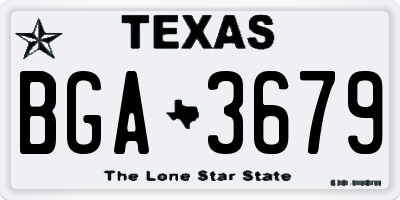 TX license plate BGA3679
