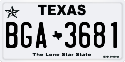 TX license plate BGA3681