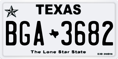 TX license plate BGA3682