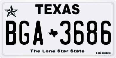 TX license plate BGA3686