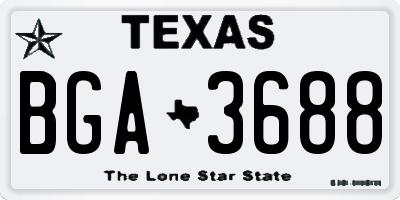TX license plate BGA3688