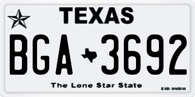 TX license plate BGA3692