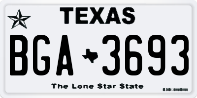 TX license plate BGA3693