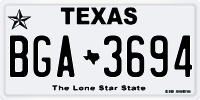TX license plate BGA3694
