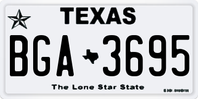 TX license plate BGA3695